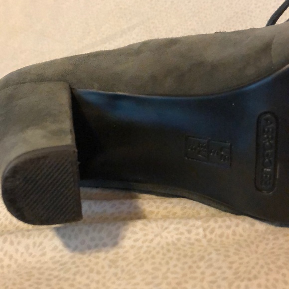 Aerosoles leather grey lace-up vintage style heel - Picture 6 of 9